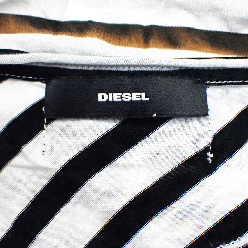 【中古】DIESEL/ディーゼル 切り替えし ダメージ モード レイヤードトップス[b44-43］