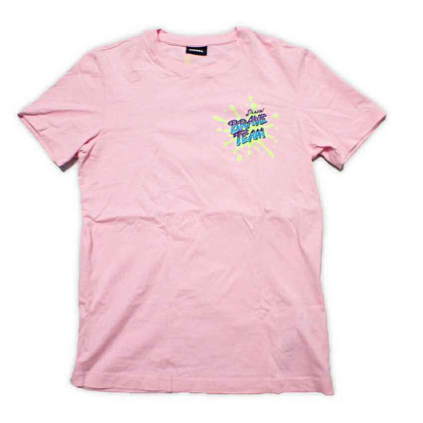 【中古】DIESEL/ディーゼル プリント クールネック コットン 半袖カットソー/b48-33