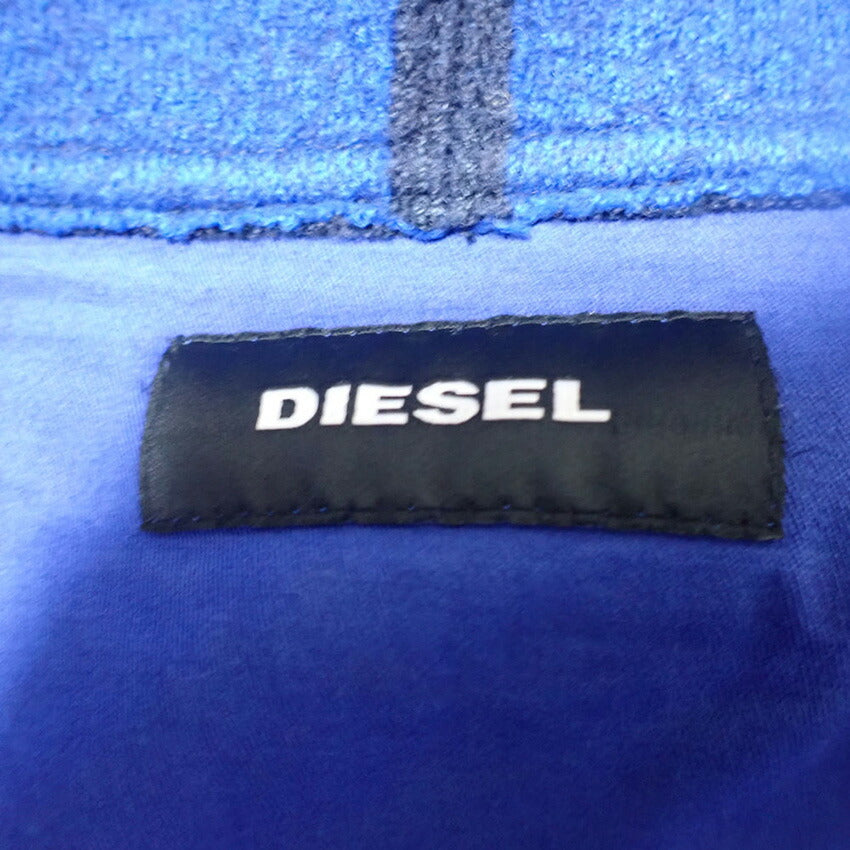 【中古】DIESEL/ディーゼル ウール混 比翼ジップ フーデッドコート ネイビー(破損あり)/b48-42