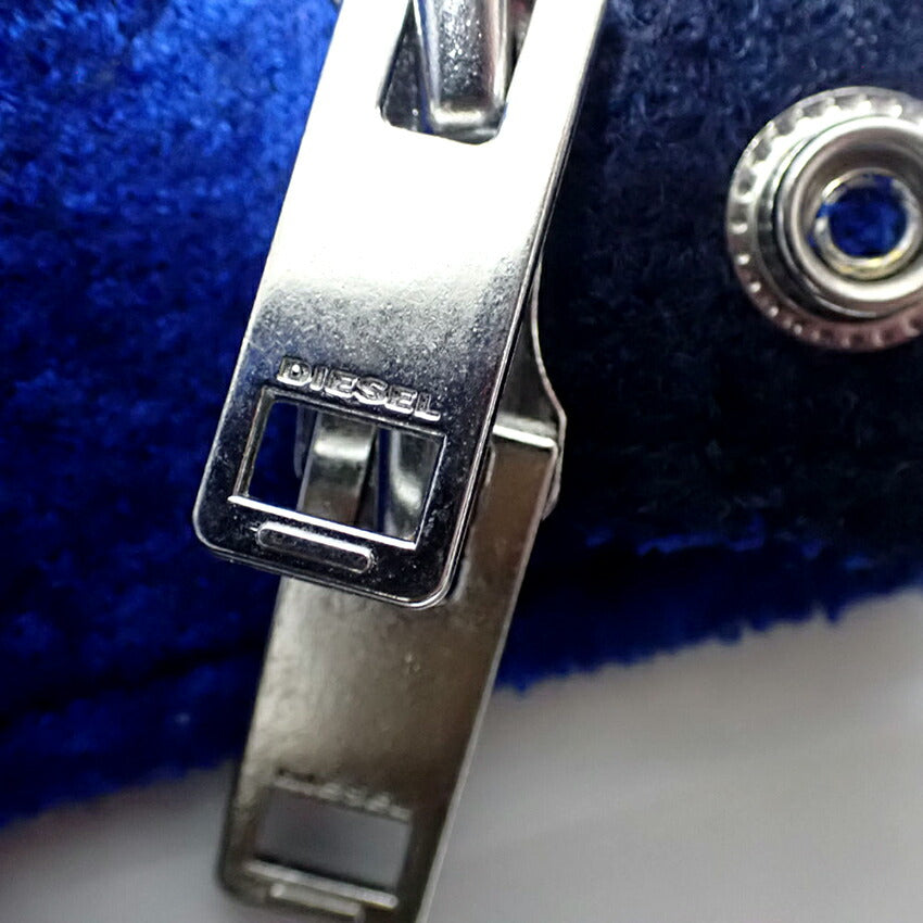 【中古】DIESEL/ディーゼル ウール混 比翼ジップ フーデッドコート ネイビー(破損あり)/b48-42