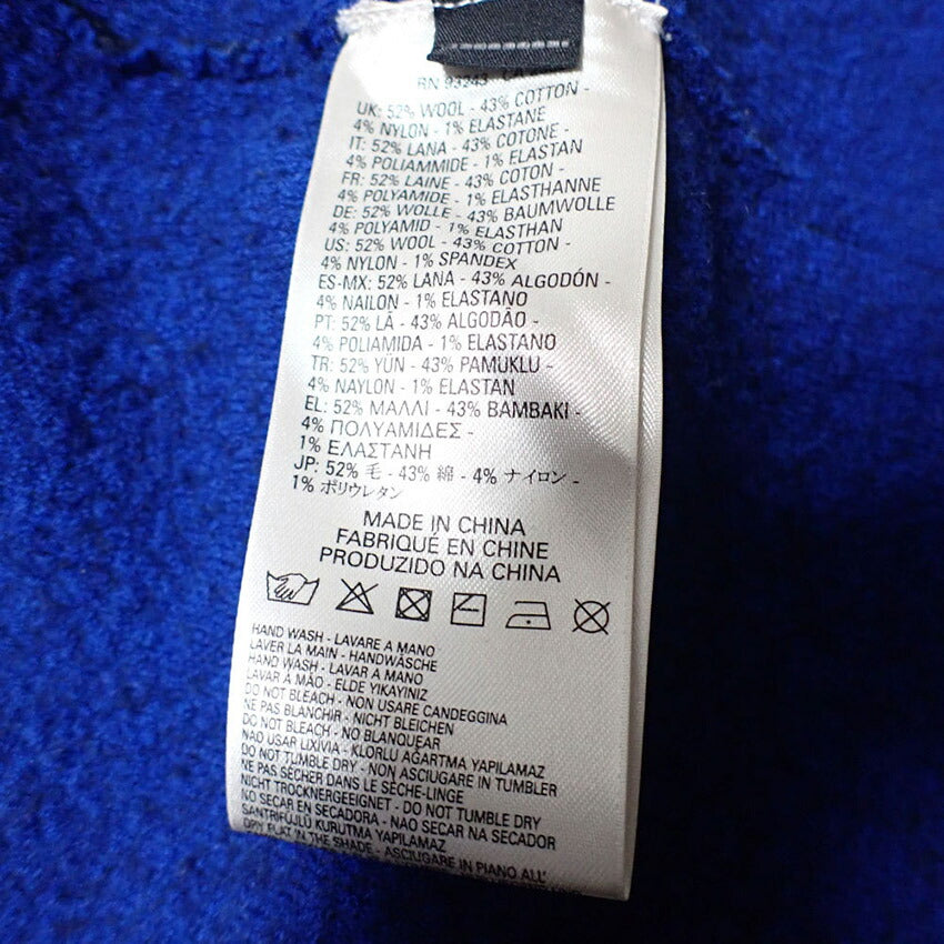 【中古】DIESEL/ディーゼル ウール混 比翼ジップ フーデッドコート ネイビー(破損あり)/b48-42