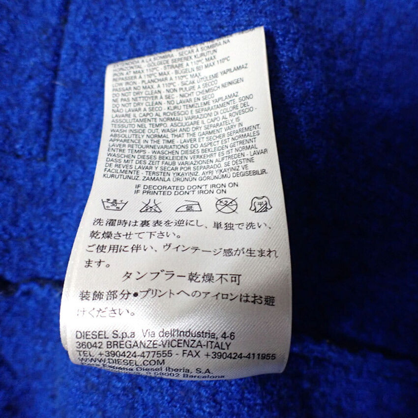 【中古】DIESEL/ディーゼル ウール混 比翼ジップ フーデッドコート ネイビー(破損あり)/b48-42