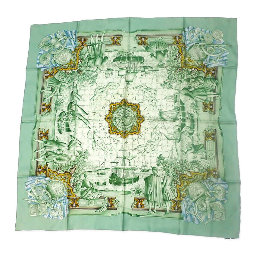 【中古】HERMES/エルメス/スカーフカレ 90/大航海時代に思いを馳せて/b54-1