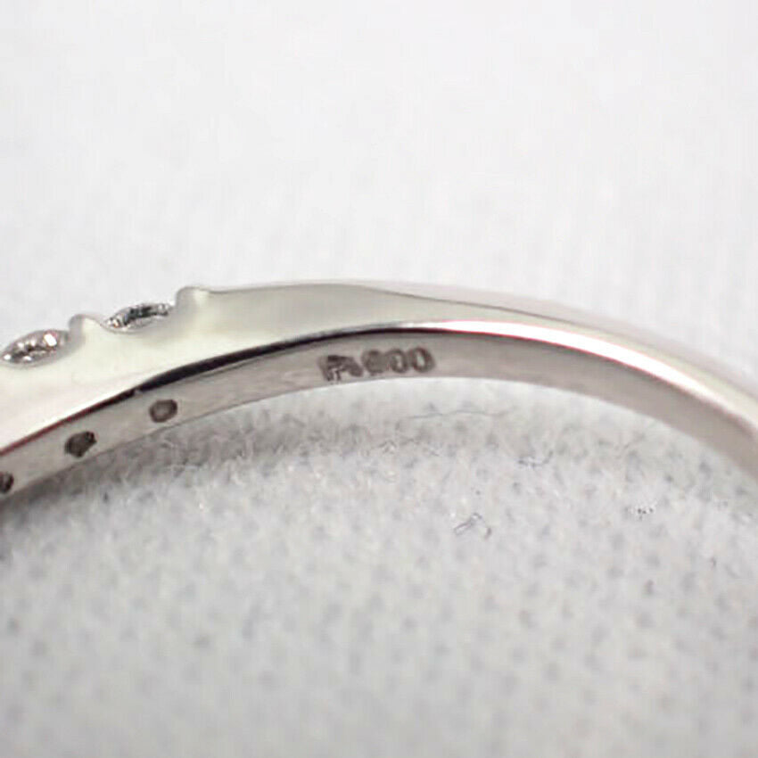 【新品】Pt900 ダイヤモンド ハーフエタニティ カーブ リング 11号[f2-4］