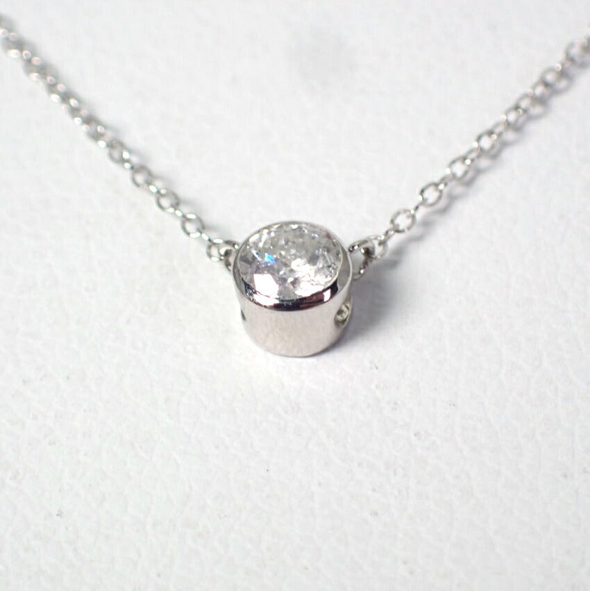 【新品】Pt900/SV925 ダイヤモンド 0.18ct フクリン ネックレス/ペンダント[f2-8］