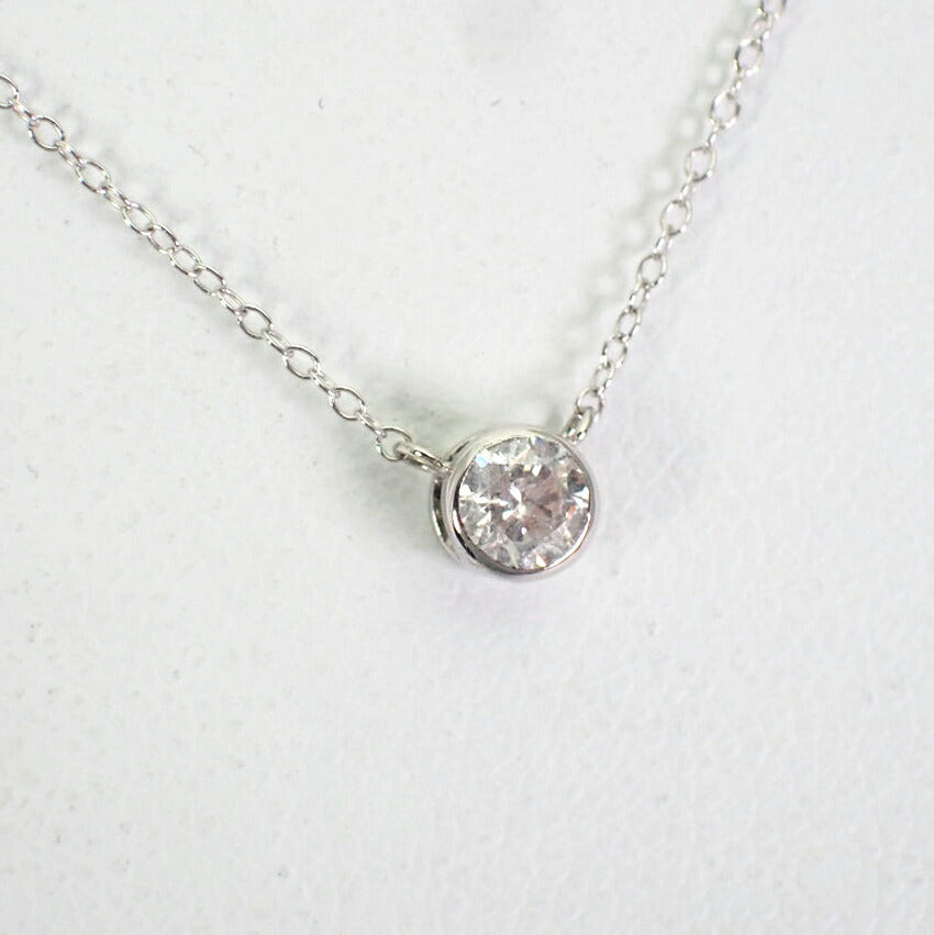 【新品】Pt900/SV925 ダイヤモンド 0.18ct フクリン ネックレス/ペンダント[f2-8］