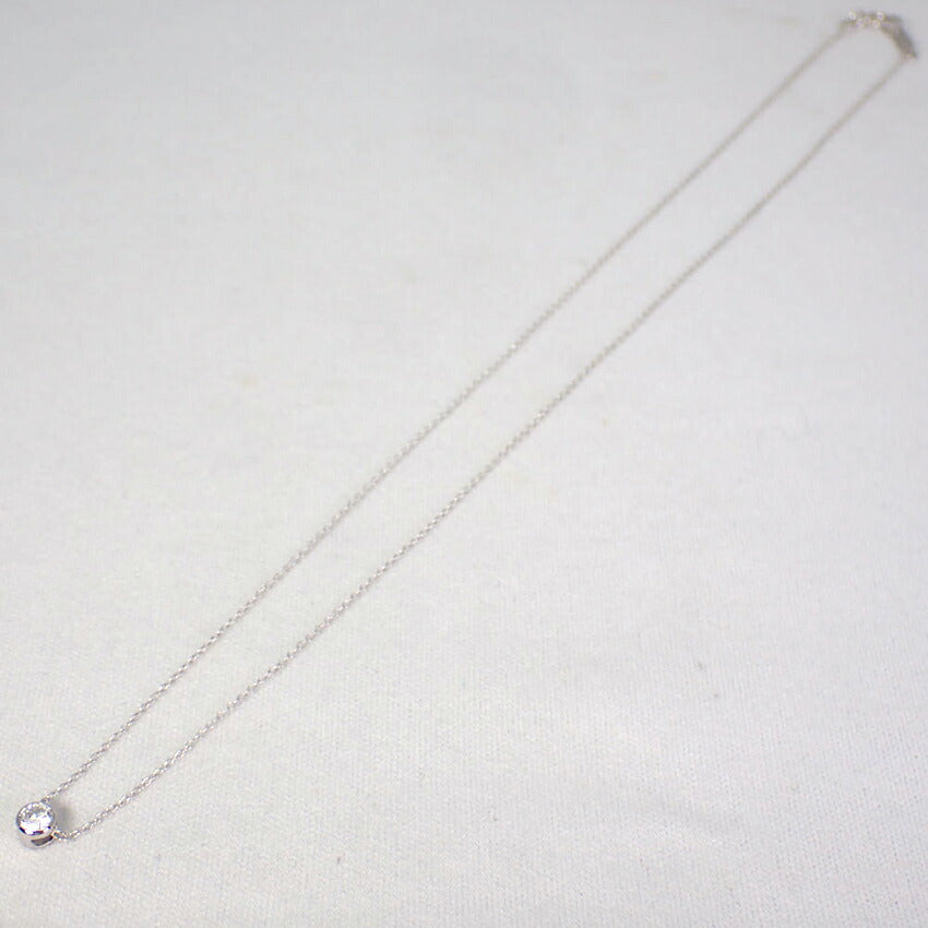 【新品】Pt900/SV925 ダイヤモンド 0.18ct フクリン ネックレス/ペンダント[f2-8］