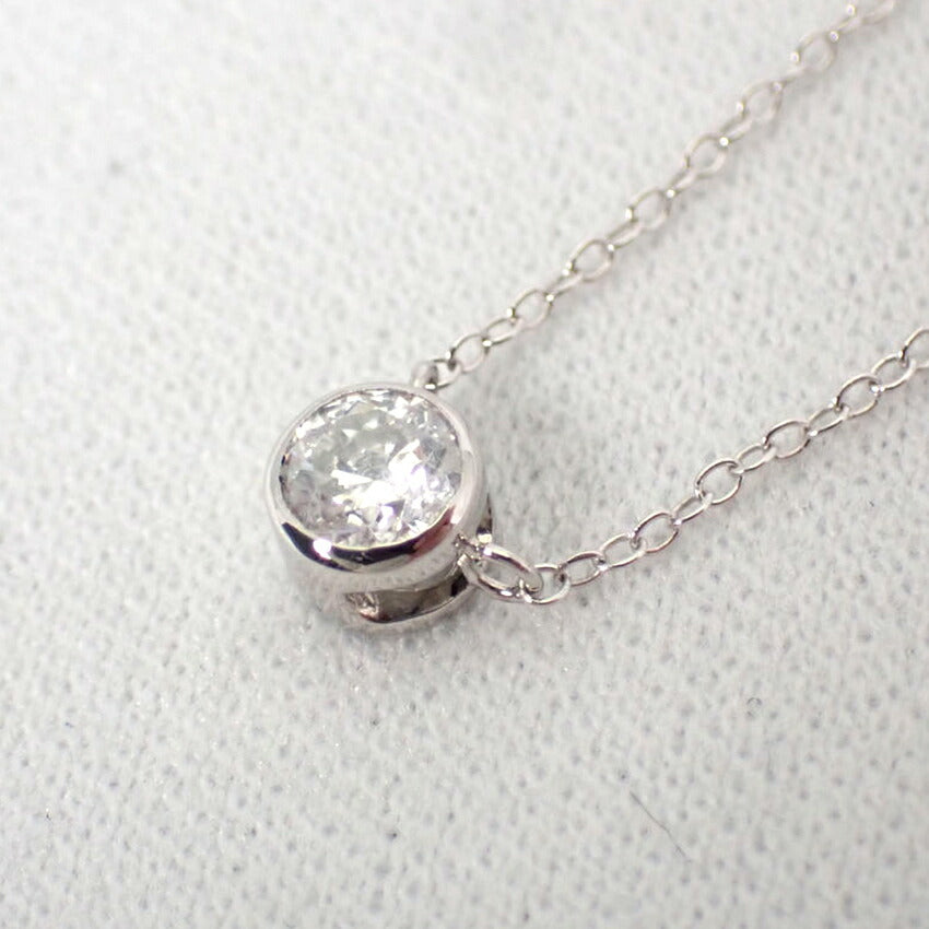 【新品】Pt900/SV925 ダイヤモンド 0.18ct フクリン ネックレス/ペンダント[f2-8］