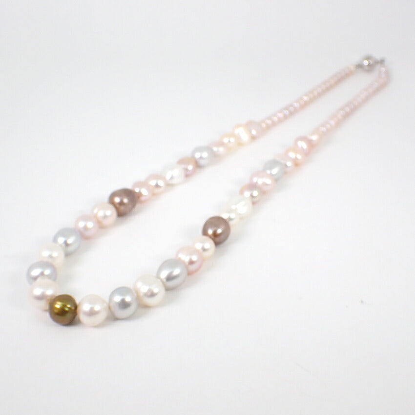 【中古】淡水真珠 ネックレス 珠直径約5.2cm-約8.9cm/g498-11