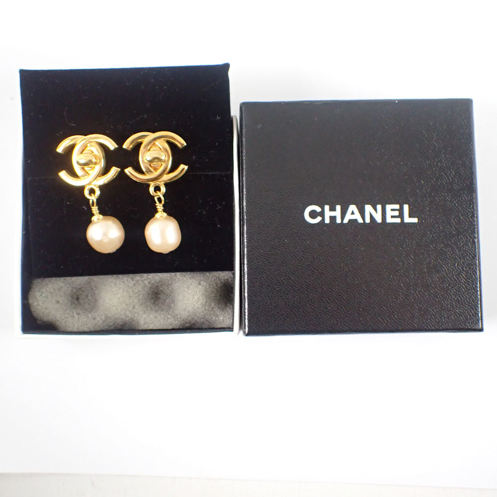 【中古】CHANEL/シャネル/フェイクパール/イヤリング/金色金具/箱付/g512-33
