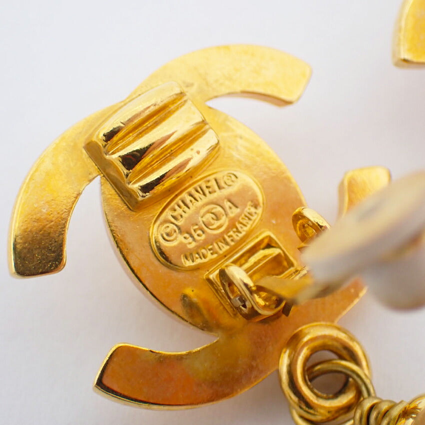 【中古】CHANEL/シャネル/フェイクパール/イヤリング/金色金具/箱付/g512-33