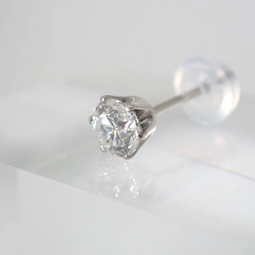 【中古】Pt900 ダイヤモンド スタッド 0.363ct ピアス片方/g518-98