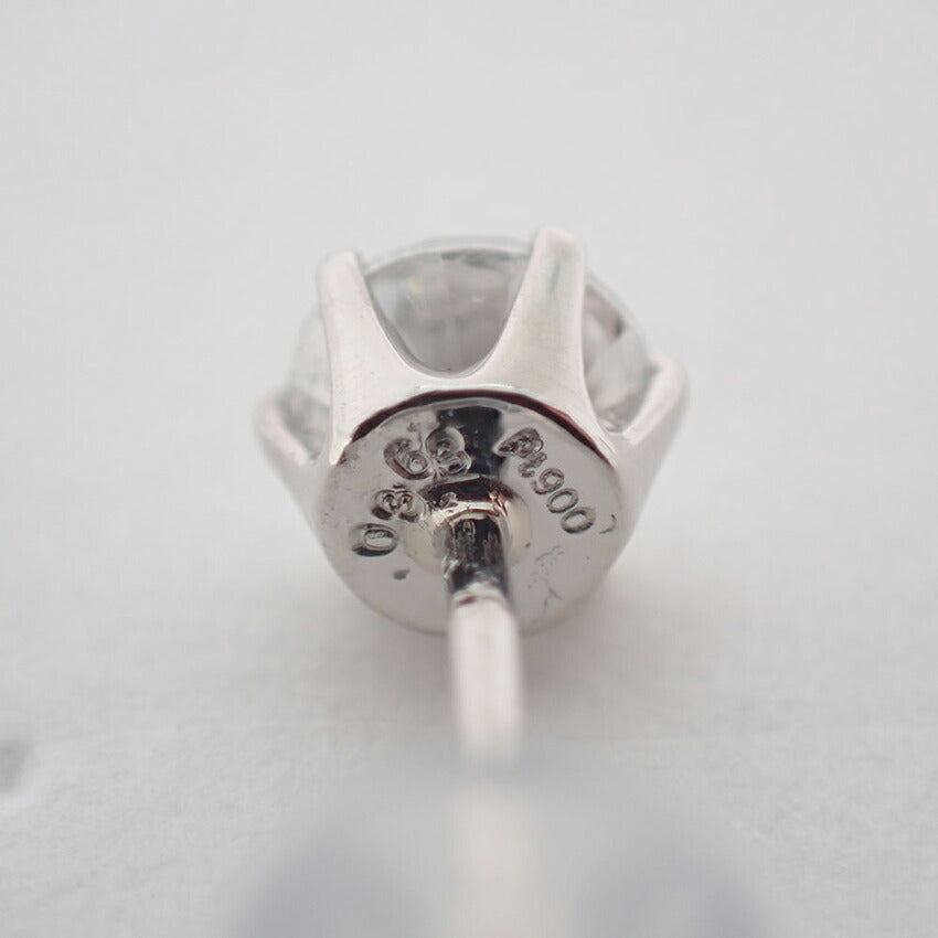 【中古】Pt900 ダイヤモンド スタッド 0.363ct ピアス片方/g518-98