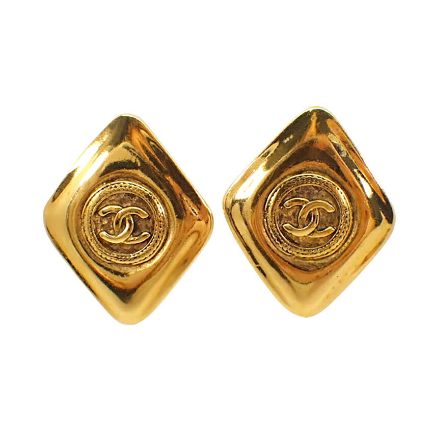 【中古】CHANEL/シャネル ヴィンテージ スクエア ロゴ イヤリング/g520-58
