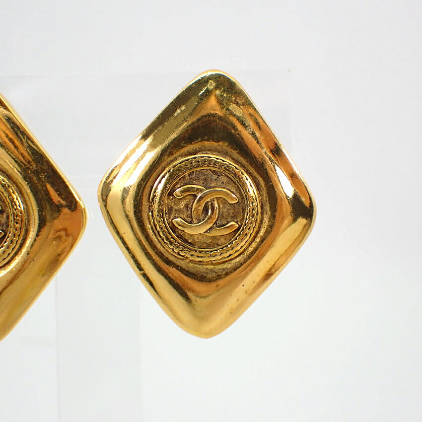 【中古】CHANEL/シャネル ヴィンテージ スクエア ロゴ イヤリング/g520-58