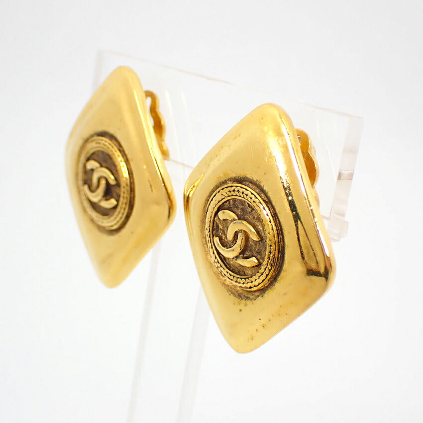 【中古】CHANEL/シャネル ヴィンテージ スクエア ロゴ イヤリング/g520-58