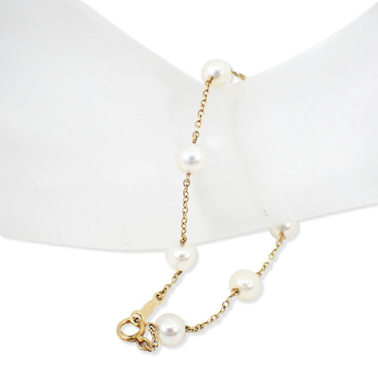 【中古】MIKIMOTO/ミキモト K14 ベビーパール ステーション ブレスレット/g524-23