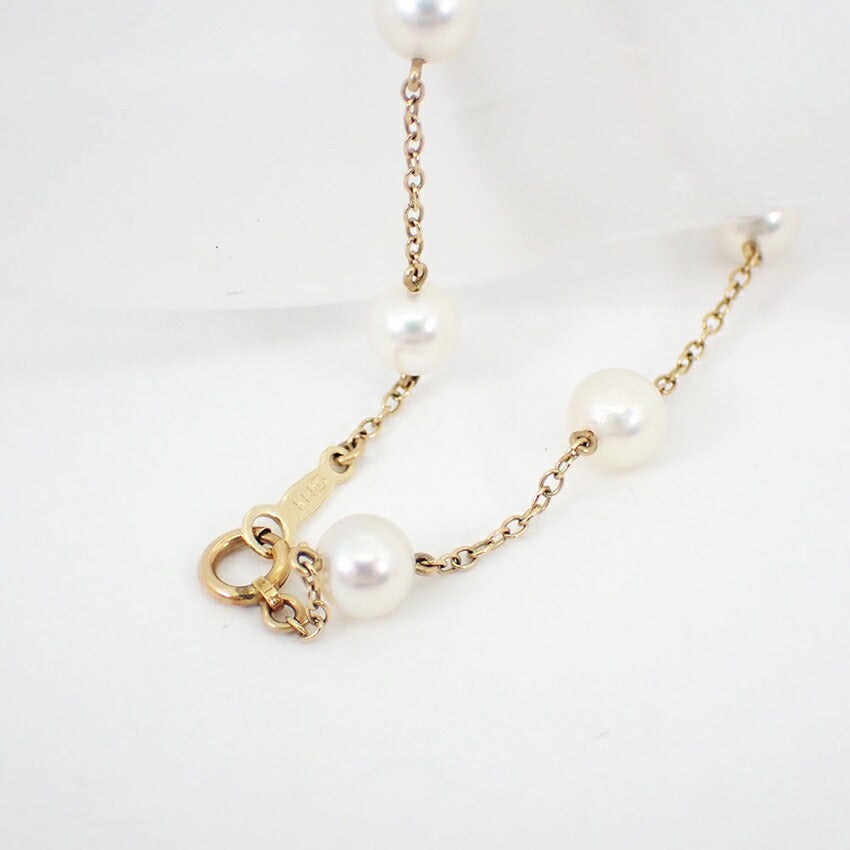 【中古】MIKIMOTO/ミキモト K14 ベビーパール ステーション ブレスレット/g524-23