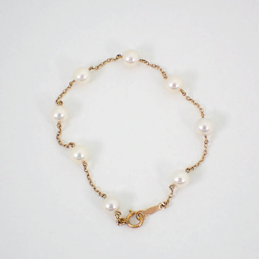 【中古】MIKIMOTO/ミキモト K14 ベビーパール ステーション ブレスレット/g524-23