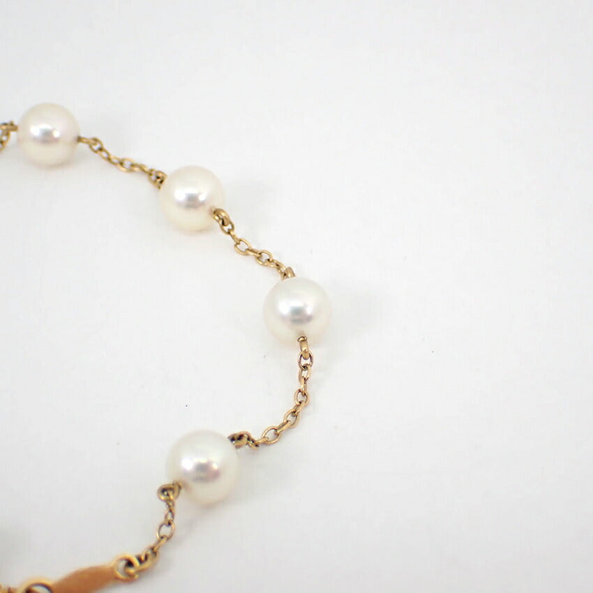 【中古】MIKIMOTO/ミキモト K14 ベビーパール ステーション ブレスレット/g524-23