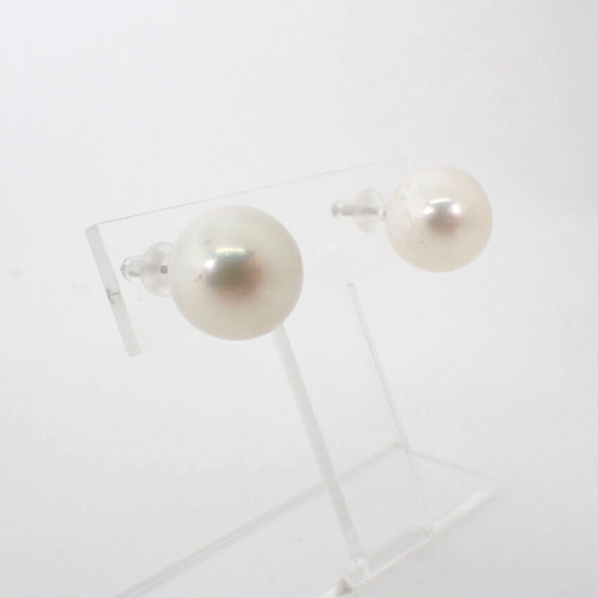 【新品】Pt900 南洋白蝶真珠/ホワイトパール ピアス/g533-71
