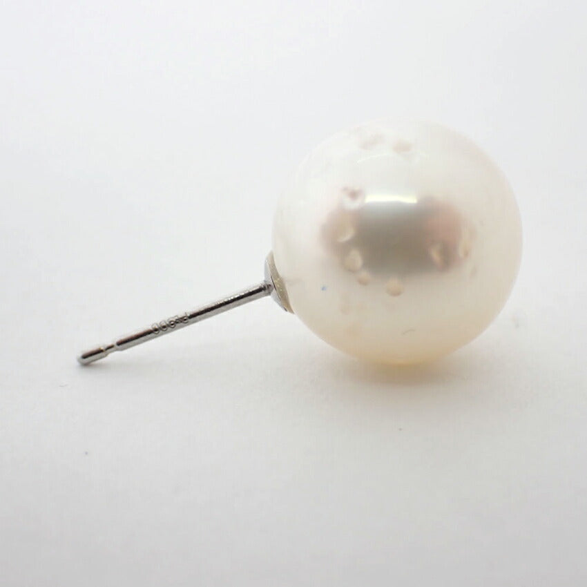 【新品】Pt900 南洋白蝶真珠/ホワイトパール ピアス/g533-71