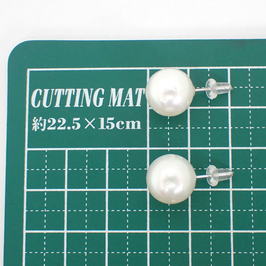 【新品】Pt900 南洋白蝶真珠/ホワイトパール ピアス/g533-71