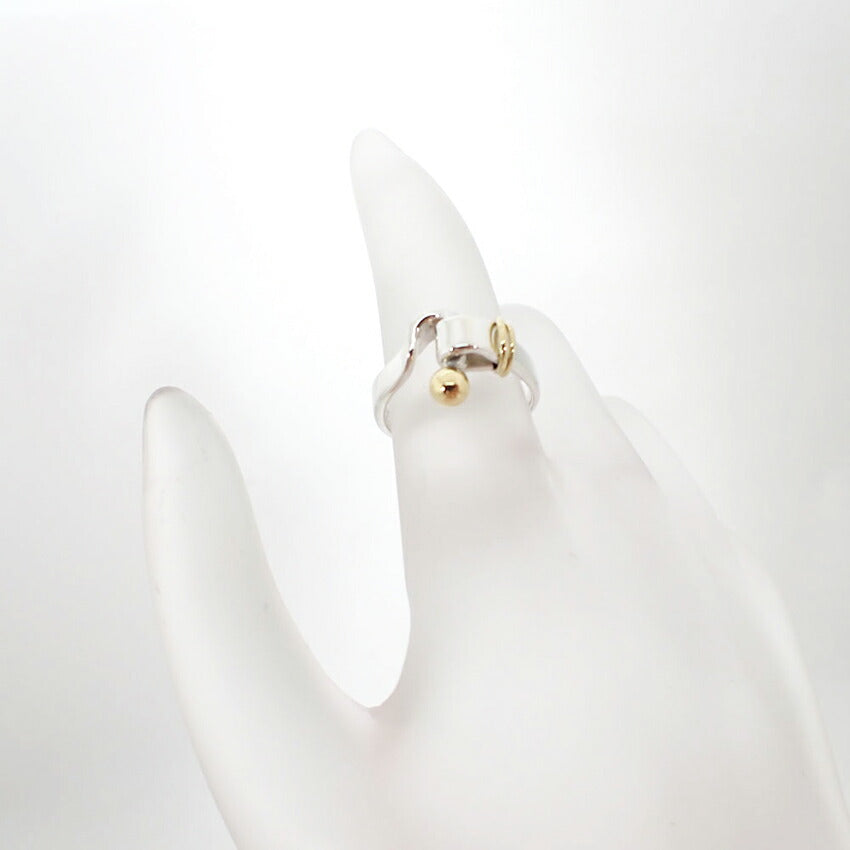 【中古】TIFFANY/ティファニー 925/750 フック＆アイ  リング/7.5号/g533-76