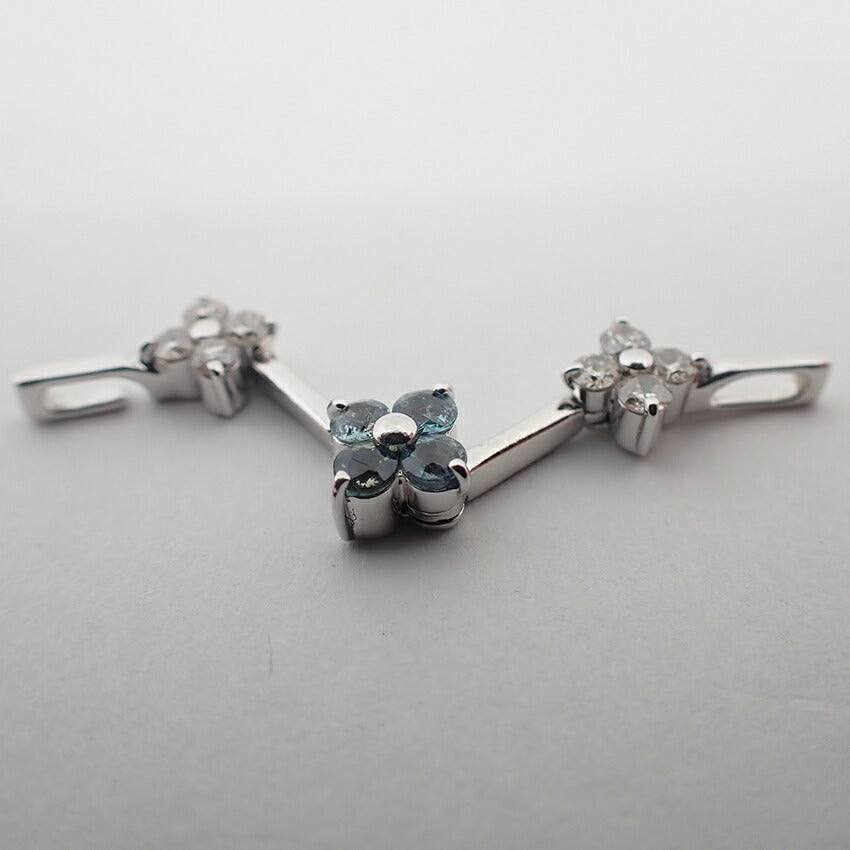 【中古】K18WG アレキサンドライト/ダイヤモンド フラワー ペンダントトップ/g537-69
