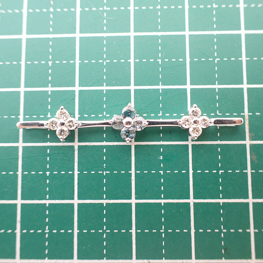 【中古】K18WG アレキサンドライト/ダイヤモンド フラワー ペンダントトップ/g537-69