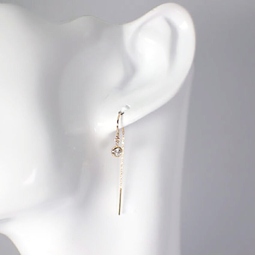 【新品】K18YG ダイヤモンド ピアス 0.10ct、0.10ct[i12-10］