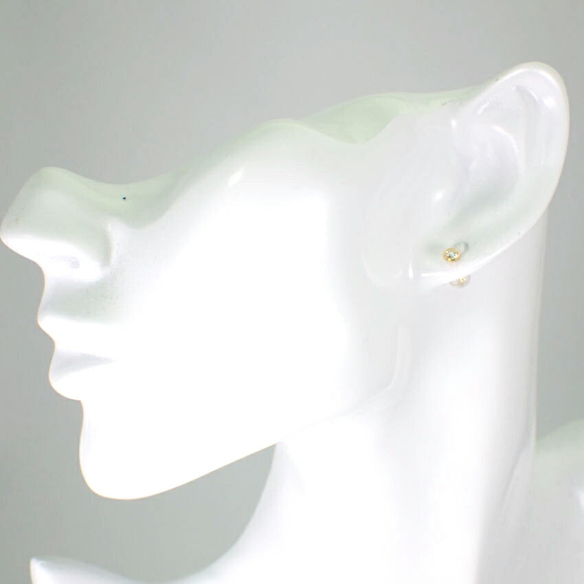 【新品】K18YG ダイヤモンド ピアス 0.1ct、0.1ct[i2-2］