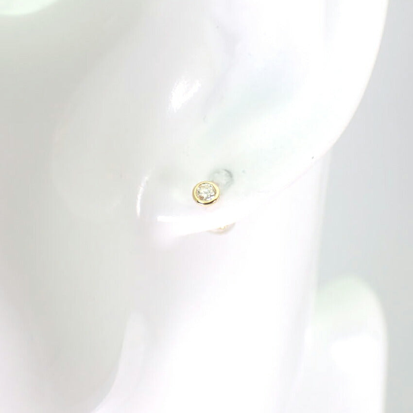 【新品】K18YG ダイヤモンド ピアス 0.1ct、0.1ct[i2-2］