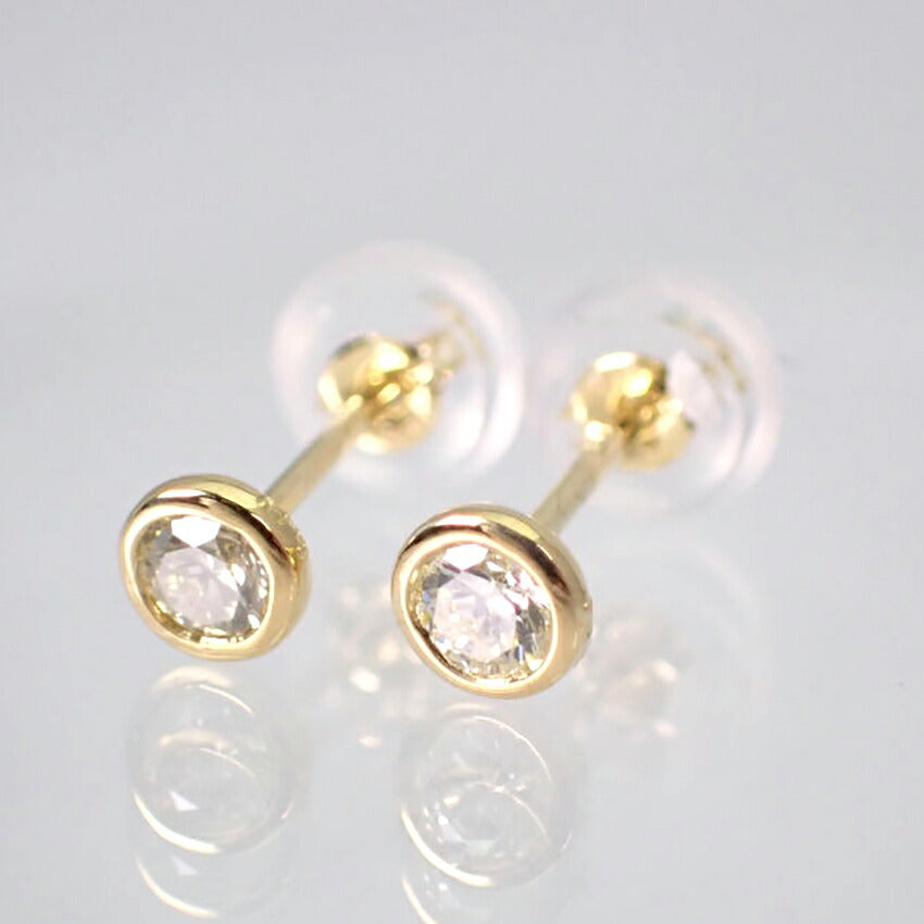 【新品】K18YG ダイヤモンド ピアス 0.1ct、0.1ct[i2-2］