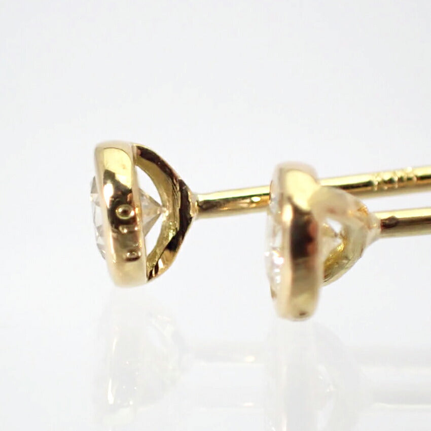 【新品】K18YG ダイヤモンド ピアス 0.1ct、0.1ct[i2-2］