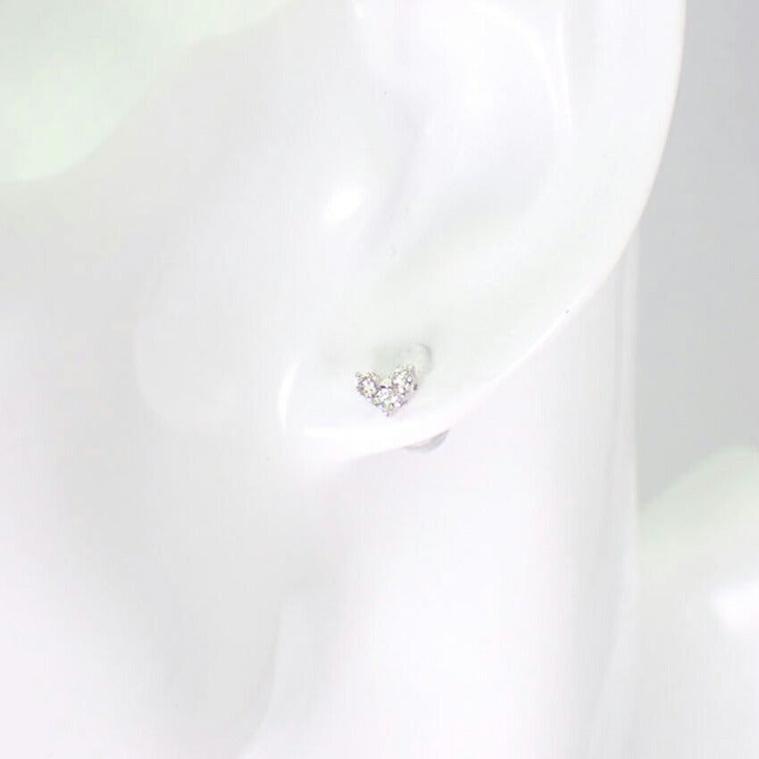【新品】PT900 ダイヤモンド ハート ピアス 0.1ct、0.1ct[i2-3］