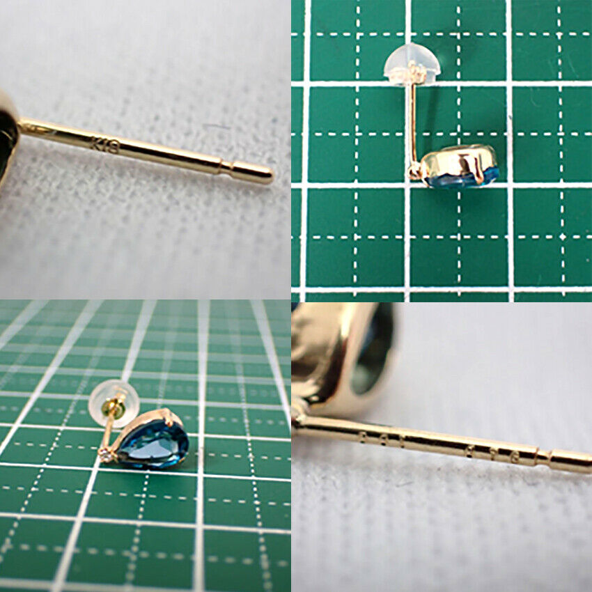 【新品】K18 ロンドンブルートパーズ ダイヤモンド ペアシェイプ ピアス[i6-5］