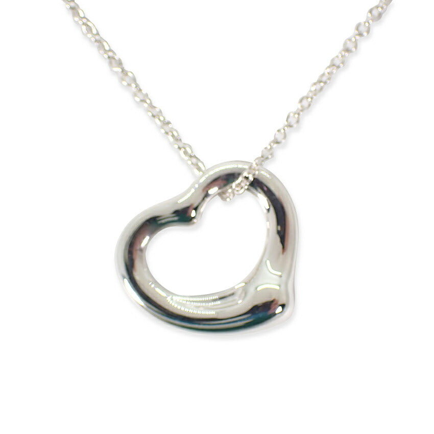 【中古】TIFFANY/ティファニー 925 オープンハート ペンダント/ネックレス/j10-8