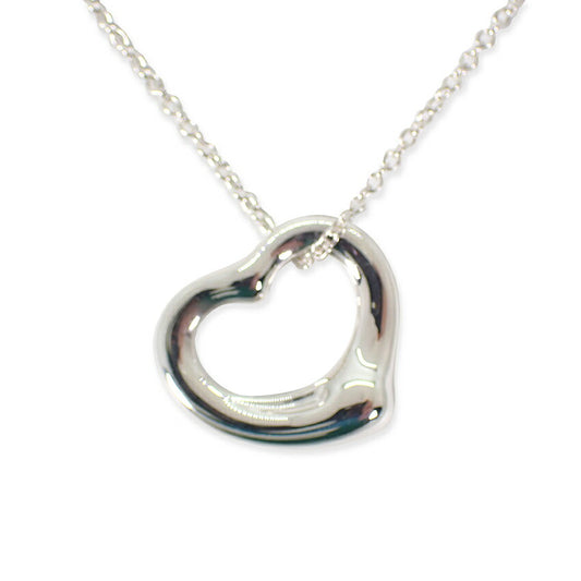 【中古】TIFFANY/ティファニー 925 オープンハート ペンダント/ネックレス/j10-8