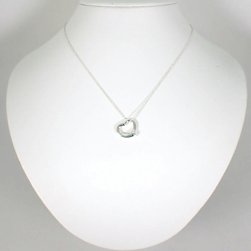 【中古】TIFFANY/ティファニー 925 オープンハート ペンダント/ネックレス/j10-8