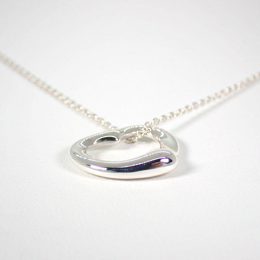 【中古】TIFFANY/ティファニー 925 オープンハート ペンダント/ネックレス/j10-8