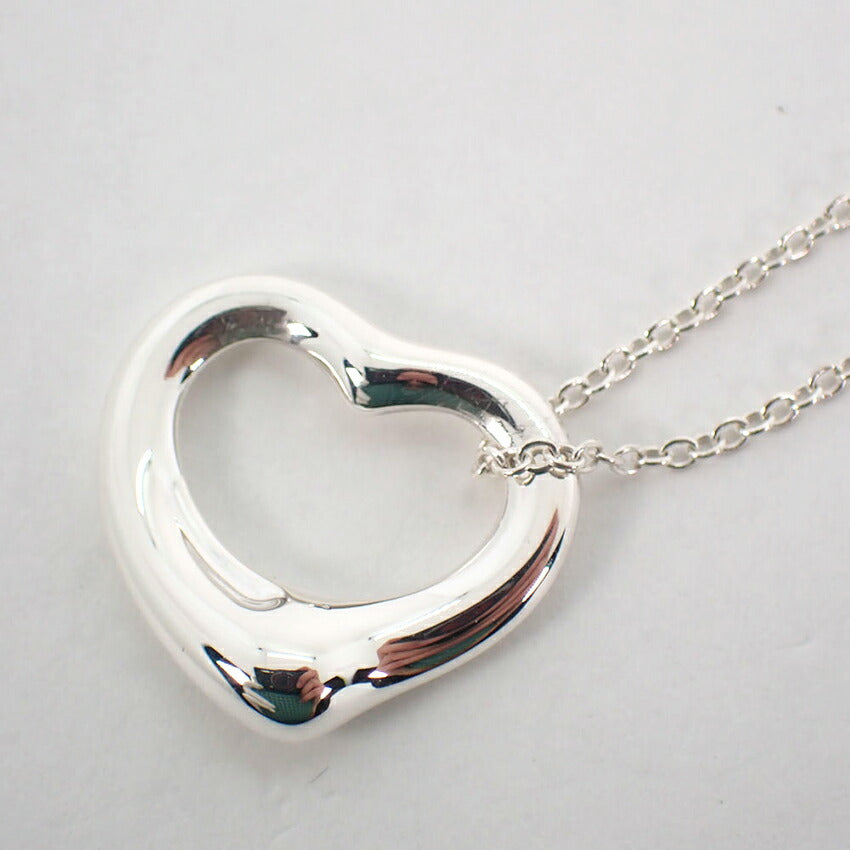 【中古】TIFFANY/ティファニー 925 オープンハート ペンダント/ネックレス/j10-8