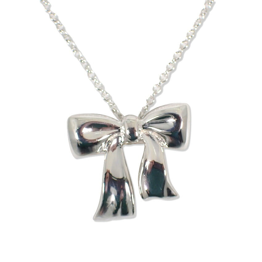 【中古】TIFFANY/ティファニー 925 リボン ペンダント/ネックレス/j100-8