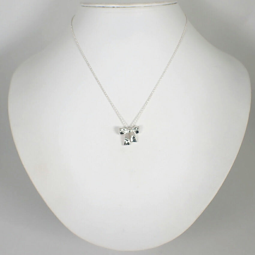 【中古】TIFFANY/ティファニー 925 リボン ペンダント/ネックレス/j100-8
