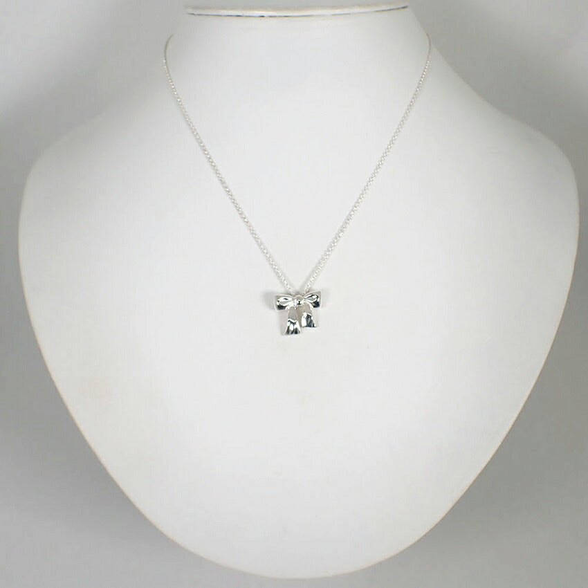 【中古】TIFFANY/ティファニー 925 リボン ペンダント/ネックレス/j100-8