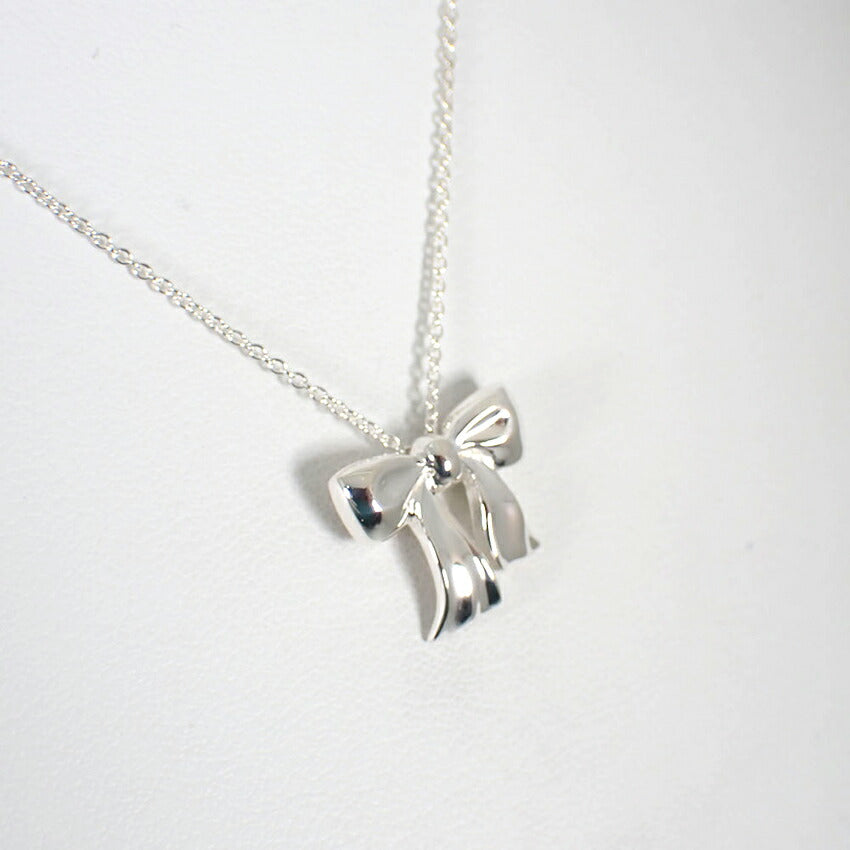 【中古】TIFFANY/ティファニー 925 リボン ペンダント/ネックレス/j100-8