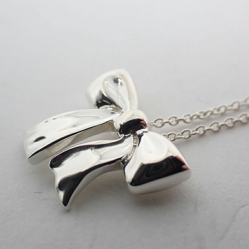 【中古】TIFFANY/ティファニー 925 リボン ペンダント/ネックレス/j100-8