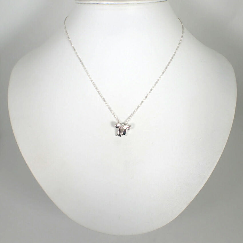 【中古】TIFFANY/ティファニー 925 リボン ペンダント/ネックレス/j101-5