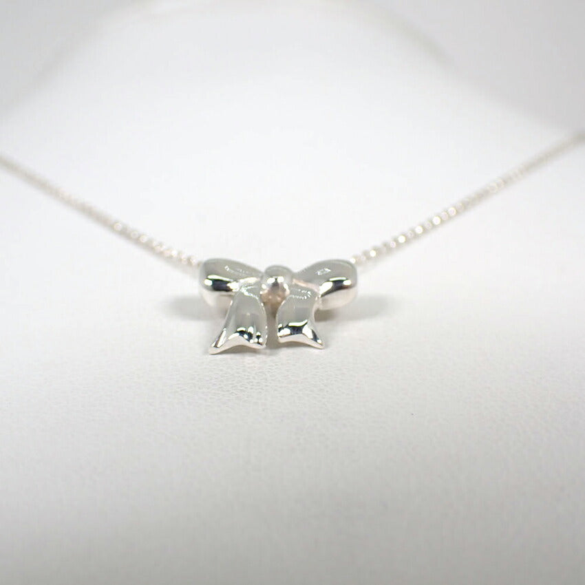 【中古】TIFFANY/ティファニー 925 リボン ペンダント/ネックレス/j101-5