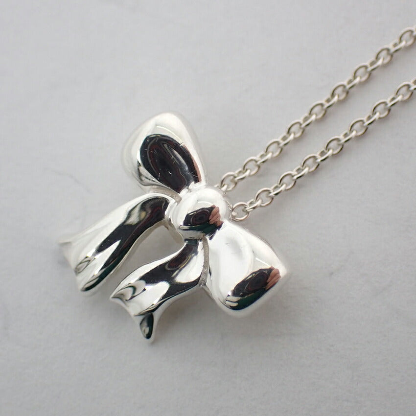 【中古】TIFFANY/ティファニー 925 リボン ペンダント/ネックレス/j101-5